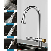 Robinet de cuisine blanc cascade Connexions flexibles Durable Free Spinning Pull-Out Spray Rain Dance Kitchen Tap