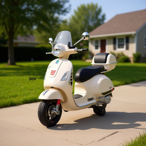 Bianca Net Vespa Gts Ride On Scooter 6V 30W 2-3 Km H For Kids 3-6 Years With <b>Lights</b> And <b>Music</b> - Product Image 2