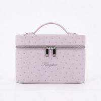 Sac de voyage de luxe en cuir PU gaufré effet autruche, rigide, pour cosmétiques et maquillage, idéal pour les soirées - Vente en gros sur mesure