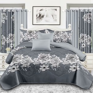 American Styles 10-Piece Bedroom <strong>Bed</strong> <strong>Sheet</strong> &amp; Curtain <strong>Valances</strong> Set Soft Touch Quilt Cover for Wholesale All Size for Hotel - Product Image 2