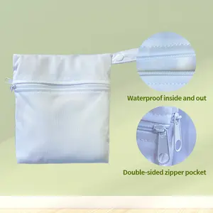 Borsa per pannolini in tessuto impermeabile con cerniera facile da trasportare con cerniera nuova stampa impermeabile personalizzata