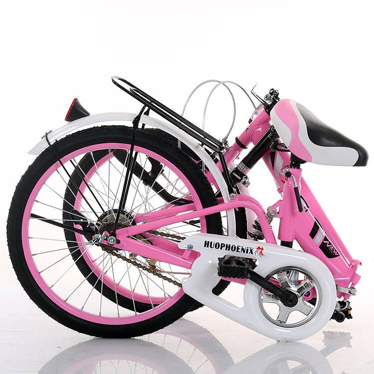 20 Inch Folding Bike with Basket - High Carbon Steel Frame