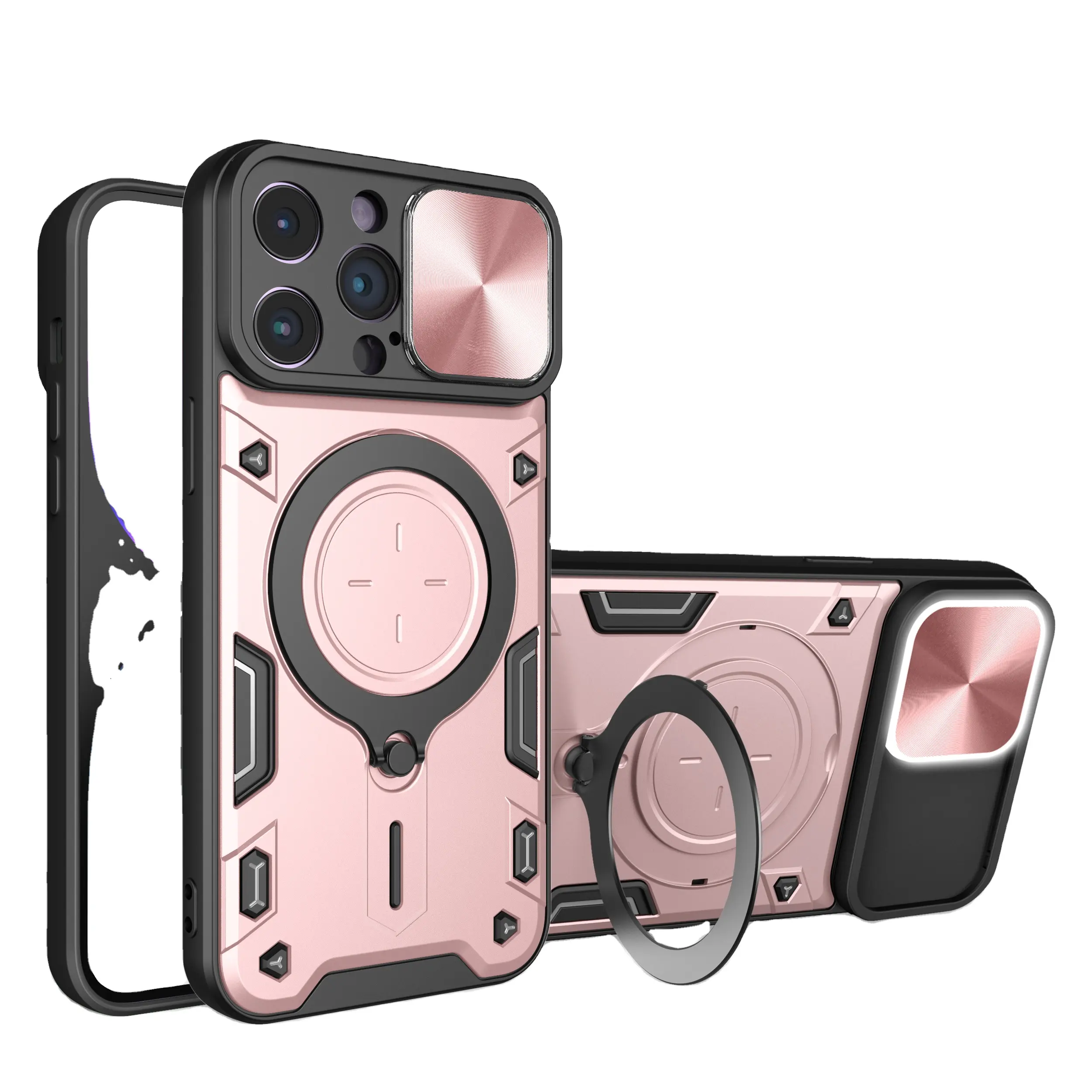 Nueva funda de teléfono móvil magnética a prueba de golpes con armadura de lujo con soporte para Tecno Spark 10c 10 Pro Spark go 2023 2024 contraportada del teléfono