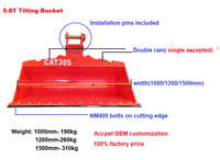 Godet hydraulique inclinable à double vérin robuste de 1000 mm pour excavatrice 5T 8T