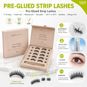 CE CPSR Demi-cils pré-encollés, longue tenue 3-<span class=keywords><strong>10</strong></span> jours, effet volumineux et léger, bandes à poser personnalisées, pour le marché européen (Royaume-Uni, France, Italie) - Product Image 2