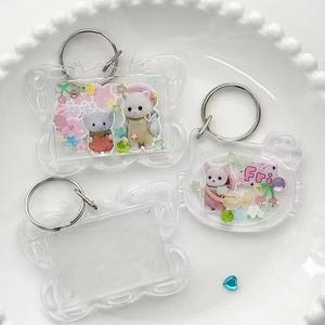 Yeni Karikatür Şeffaf Fotoğraf Çerçevesi Anahtarlık Fotoğraf Kolye Kedi Kelebek Şeklinde Anahtarlık Akrilik - Product Image 2