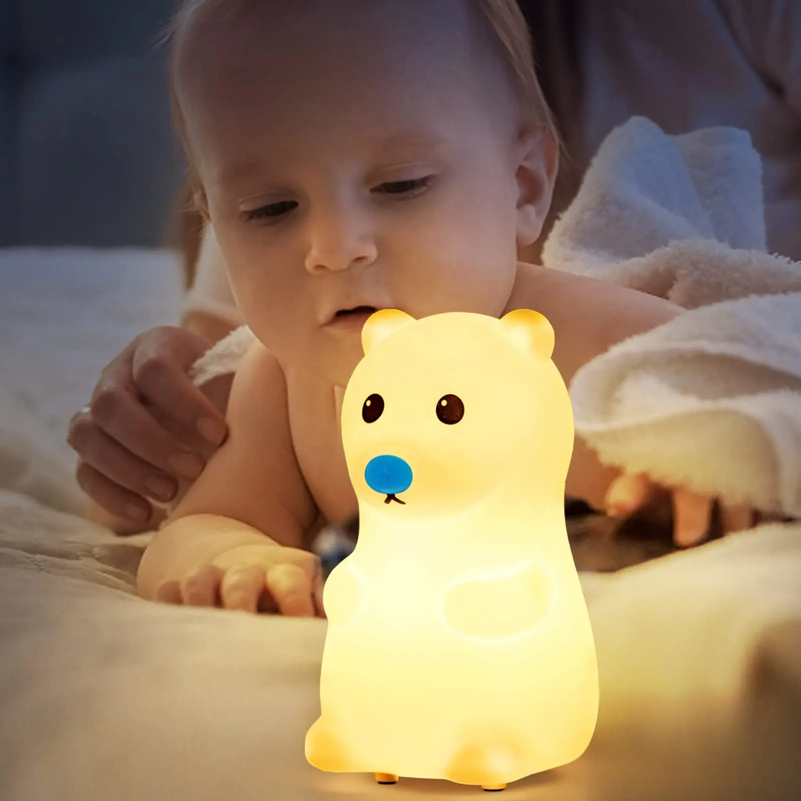 Factory Cute Table Lamp Custom Touch Control Tap Silicone LED Night Lights Quality Kids Night Light