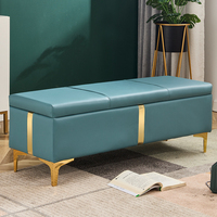 Banc à chaussures ottoman moderne en cuir PU de style nordique pour canapés, pieds de lit, entrées de dressing, chambres à coucher, hôtels – Multifonctionnel