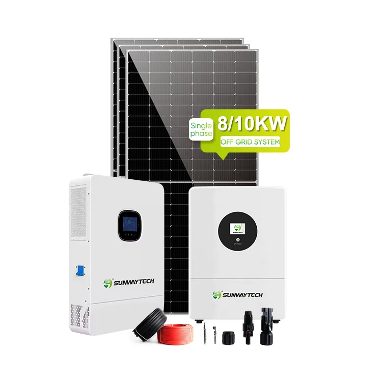 サンウェイオフグリッド太陽光発電システムパッケージ8kw 10kw 8000w 10000wオフグリッド太陽光発電システム完了
