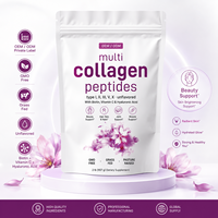 Poudre de peptides de collagène multiples de bovins nourris à l'herbe, sans OGM, avec biotine, vitamine C et acide hyaluronique, pour l'éclaircissement de la peau et l'amélioration de la condition physique des adultes (OEM/ODM)