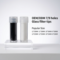 Embouts en verre personnalisés à 6 trous avec impression de logo, embouts filtrants en verre écologiques pour les fournitures de fumeurs