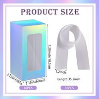 Boîte à gobelet en verre à sublimation holographique avec ruban, emballage cadeau pour gobelet de remise de diplôme 2026, boîte cadeau vierge pour mariage