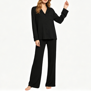 Pigiama da <span class=keywords><strong>donna</strong></span> personalizzato in <span class=keywords><strong>modal</strong></span>, set 2 pezzi a maniche lunghe, traspirante, per il tempo libero, camicia da notte, set pigiama, abbigliamento da notte da <span class=keywords><strong>donna</strong></span> - Product Image 3