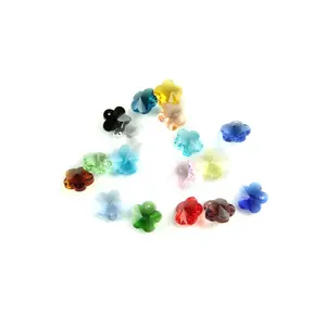 Supplier Colorful Clear 14mm Crystal Flower Beads Glass Loose Beads DIY Jewelry Parts For Room Decorated Earring And Chandelier