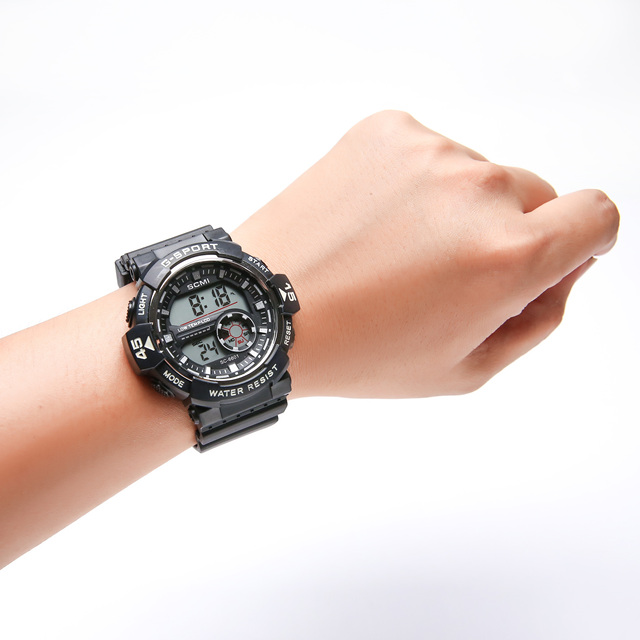 Large Dial Outdoor Electronic Watch Multifunctional Water Resistant Stop Watch with Alarm Countdown Student Sports Watch