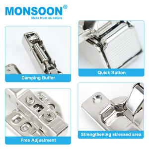 Charnière hydraulique 3D personnalisée 35 mm à fermeture amortie, charnières réglables à 105 degrés pour armoires de cuisine, meubles, placards, charnière 3D - Product Image 3