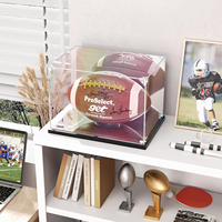 Vente en gros de boîtes de présentation pour ballons de football en acrylique transparent de 2 mm, détachables, faciles à assembler, anti-poussière, pour objets de collection sportifs