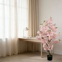 Arbre de fleurs de cerisier artificiel en soie de haute qualité, rose, bonsaï noir pour décoration intérieure et extérieure, Noël, rentrée scolaire