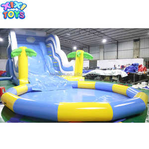 XIXI toboganes acuáticos grandes, juegos de agua de tierra inflable con piscina grande - Product Image 2