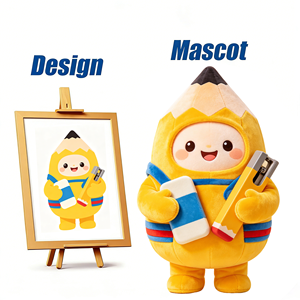 Adorable Mascota de Peluche con Forma de Lápiz Amarillo, Venta Directa de Fábrica, Transpirable y Articulada, Personalizable, de Alta Calidad - Product Image 1