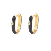 Goojoolim — boucles d'oreilles en émail, bijoux sous forme de cercle noir et bleu, argent 925