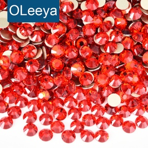 Strass en verre de haute qualité OLeeya, cristaux dorés à dos plat, pierres pour nail art, bricolage et décorations - Product Image 1
