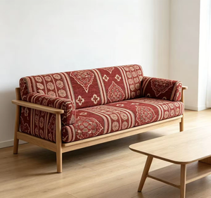 TengHui - Tela Jacquard Sadu de Estilo Árabe, 100 % Poliéster, con Características Étnicas Modernas, para Tapicería de Sofás, Color Rojo - Product Image 6