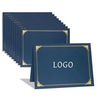 Porta Diplomas de Papel Premium Personalizado al por Mayor, Tamaño Carta, Color Azul Marino, con Logotipo, para Certificados de Graduación
