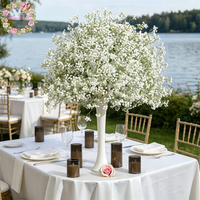Boule de fleurs artificielles en gypsophile souple, nouveau design, pour décoration de table de mariage et allée centrale - Vente en gros