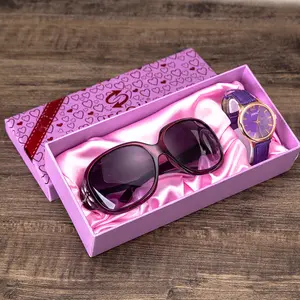 New Hardcover Ladies Watch Gift Box Quartz Watch + Sunglasses Set Box Birthday Gift Set