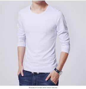 Camiseta Sencilla para Hombre, 3 Colores Básicos, Manga Larga, Ajustada, para Hombre Joven, Color Puro, Talla 3XL, Cuello Redondo - Product Image 1