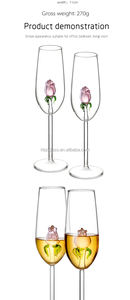 Nouveau Offres Spéciales! Tasses à Champagne personnalisées pour Festival de mariage, verres à vin étincelant Ins, gobelet en cristal, tasse à vin français avec Rose Dec - Product Image 4