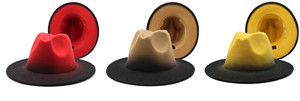 Men's Women's New Two Tone Color Fedora <b>Hat</b> Thickened Winter British Style Ombre Printed Fedora <b>Hat</b> - Product Image 3