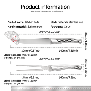 High-quality 8-inch stainless steel steak <b>knife</b> and meat fork <b>set</b>, with honeycomb-shaped hollow ergonomic handle BBQ DIY OEM ODM - Product Image 6