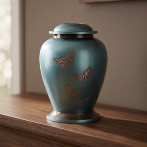 Butterfly Funeral Adult Cremation Urns For Human Ashes Bulk Wholesale Discount Brass Metal - Product Image 3