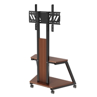 Carrito de TV de madera de nuevo diseño, soporte móvil, ruedas de bloqueo, carrito de TV para monitor de TV de plasma de hasta 80 '', 2017