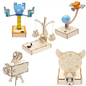 Factory Direct Mini Satellite Orbit Gso Rotation Science Teaching Model Kits Wooden Learning Toys for School