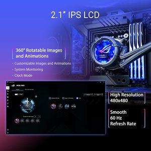 Enfriador Líquido para CPU Rog Strix LC III 360 ARGB LCD Todo en Uno, Ventilador de 120 mm, Compatible con Intel LGA 1700, 1200, 115x, AMD AM4, AM5 - Product Image 3