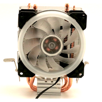 Refroidisseur de processeur à 2 caloducs avec ventilateurs RGB ARGB pour Am2 Am3 Am4 Lga 1150 1151 1155 1156 1200 1366, dissipateur thermique à ailettes pour processeur, refroidissement par air