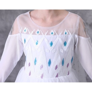 Robe de princesse Elsa inspirée de <span class=keywords><strong>La</strong></span> <span class=keywords><strong>Reine</strong></span> <span class=keywords><strong>des</strong></span> <span class=keywords><strong>Neiges</strong></span> pour filles, avec corsage orné de diamants, manches longues, en tulle, costume de cosplay pour fête de Noël - Product Image 5