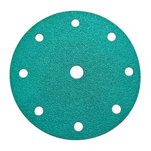 100 unidades de discos abrasivos de película de circonio verde de 6 pulgadas (150 mm) con 9 agujeros para pulido, papel de <span class=keywords><strong>lija</strong></span> al por mayor P240 verde para desbaste - Product Image 1