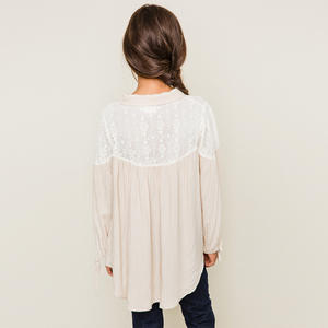 T-shirts vierges élégants à motifs patchwork, nouveau design, marque privée pour filles, achat en gros de Chine - Product Image 2