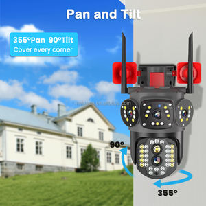 2024新款防水三视频4k无线4G LTE闭路电视PTZ户外摄像机V380专业双镜头4G sim卡安全摄像机 - Product Image 3