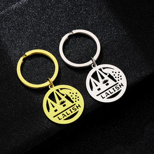 Porte-clés à breloques Yazidi <span class=keywords><strong>Lalish</strong></span> en acier inoxydable plaqué or 18 carats Porte-clés à pendentif signe de paon Yazidi Yazidis en acier inoxydable - Product Image 4