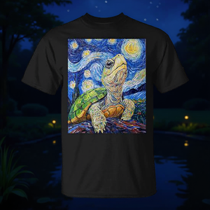 Camiseta con estampado de tortuga estilo Van Gogh Starry Night - Product Image 3
