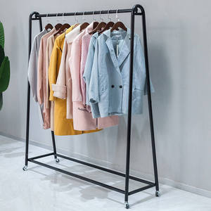 Clothing Store Metal Display Rack Floor Standing <b>Wedding</b> <b>Dress</b> Rack Movable Wheels - Product Image 3