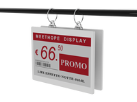 Support d'étiquette numérique en plastique Meethope avec crochet de suspension, support double face pour étiquettes de prix ESL sur fils avec anneau