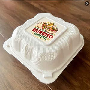 Contenedor <span class=keywords><strong>de</strong></span> Plástico MFPP para Almuerzo, Tipo Concha, 6x6 Pulgadas, con Logotipo Personalizado, para Huevos Rancheros, Desayuno, <span class=keywords><strong>Tacos</strong></span>, Venta al Por Mayor - Product Image 2