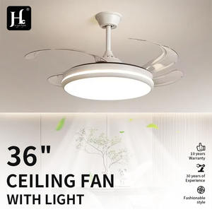 Modern White Invisible <b>Ceiling</b> <b>Fan</b> <b>with</b> Light - Silent LED <b>Ceiling</b> <b>Fan</b> Lamp for Living Room Bedroom - Product Image 4