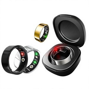 Anillo Inteligente R5 para Hombre y Mujer con Estuche de Carga, Monitor de Frecuencia Cardíaca, Oxígeno en Sangre, Temperatura de la Piel, Resistente al Agua 5ATM para Android IOS - Product Image 1